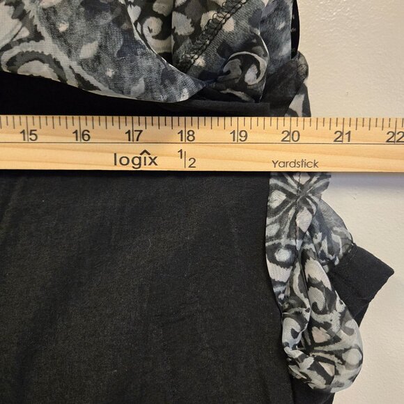 Pretty Angel S Sheer Black Tunic Top Gypsy Geometric Floral Whimsigoth Dark Fair - Picture 10 of 13